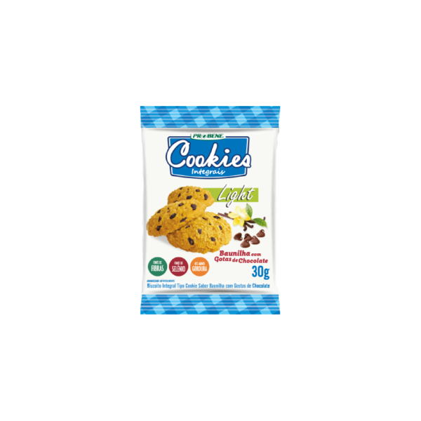 COOKIES LIGHT BAUNILHA COM GOTAS DE CHOCOLATE 30g (caixa c/40)