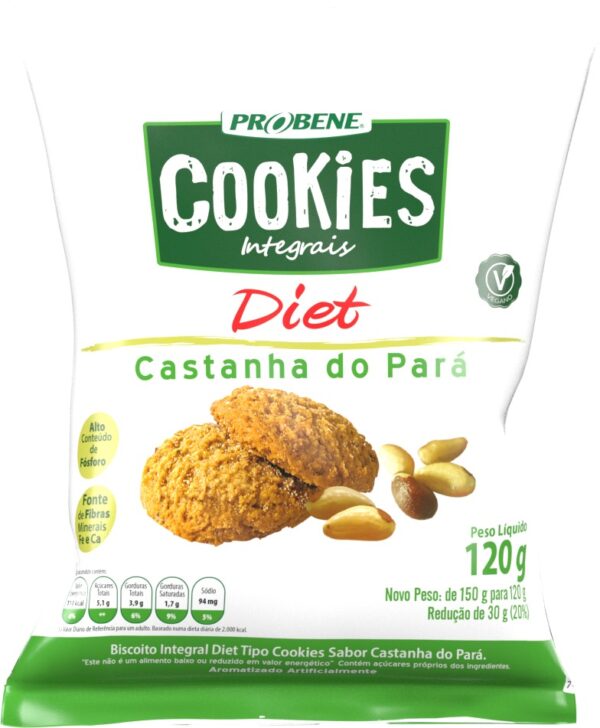 COOKIES DIET CASTANHA DO PARÁ 120g (caixa c/18)